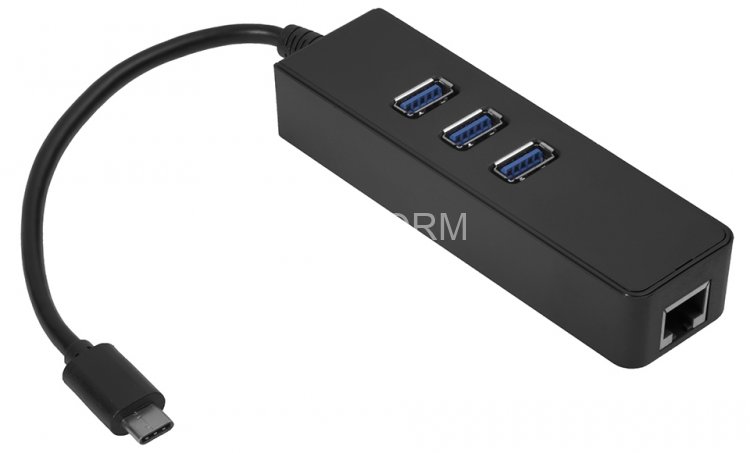 Greenconnect USB 3.1 Type C -> Ethernet RJ-45 F Lan Card + USB 2.0-разветвитель на 3 порта, сетевой адаптер Greenconnect GCR-UC2CL01
