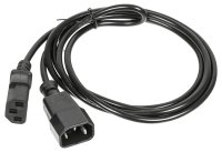 Кабель с разъемом С13 - С14 на проводе ПВС 3*1.00  1.8 метра. черный Power Cube PVC-AP 3x1.0 C13C14 1.8m