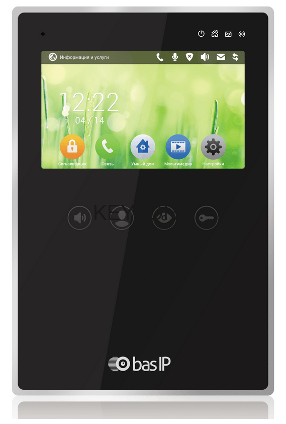 Монитор ip видеодомофона цветной BAS-IP AZ-04 (Black)