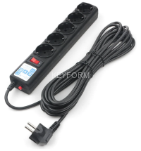 Фильтр-удлинитель Power Cube 1.9м 5 розеток (черный графит) 10А/2,2кВт Электрическая мануфактура SPG5-C2