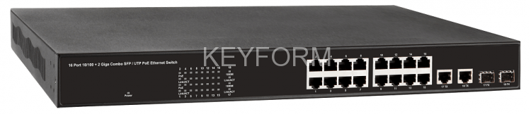 Коммутатор с питанием по PoE 18-портовый OSNOVO SW-61622/B(250W)