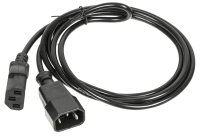 Кабель с разъемом С13 - С14 на проводе ПВС 3*1.00  3.0 метра. черный Power Cube PVC-AP 3x1.0 C13C14 3m