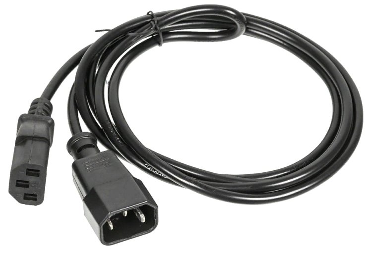 Кабель с разъемом С13 - С14 на проводе ПВС 3*1.00  3.0 метра. черный Power Cube PVC-AP 3x1.0 C13C14 3m