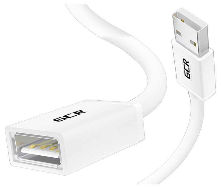 GCR Удлинитель 1.8m USB AM/AF, белый, GCR-51093 Удлинитель Greenconnect 1.8 м (GCR-51093)