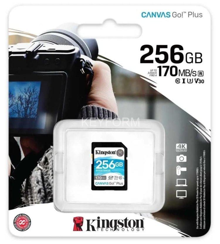 Карта памяти Kingston 56GB SDXC Canvas Go Plus 170R C10 UHS-I U3 V30 Kingston SDG3/256GB