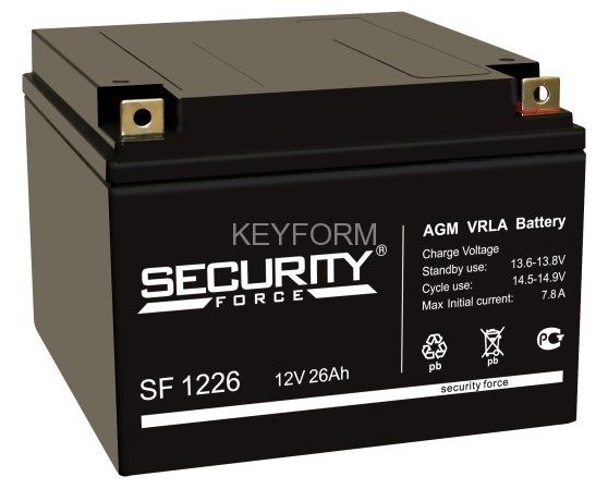 Аккумулятор 12 В, 26 Ач