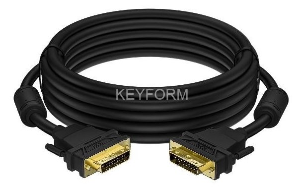GCR Кабель PROF 5.0m DVI-D, черный, GOLD, ферритовые кольца, OD 8.5mm, 28 AWG, DVI/DVI, 25M/25M, двойной экран Greenconnect GCR-54235