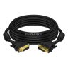 GCR Кабель PROF 5.0m DVI-D, черный, GOLD, ферритовые кольца, OD 8.5mm, 28 AWG, DVI/DVI, 25M/25M, двойной экран Greenconnect GCR-54235
