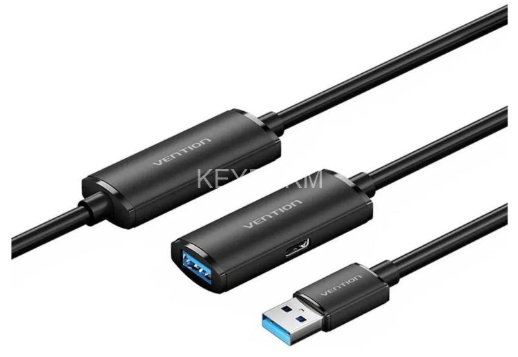 Активный кабель-удлинитель Vention USB 3.0 AM/AF с усилителем - 5м Черный Vention CBMBJ
