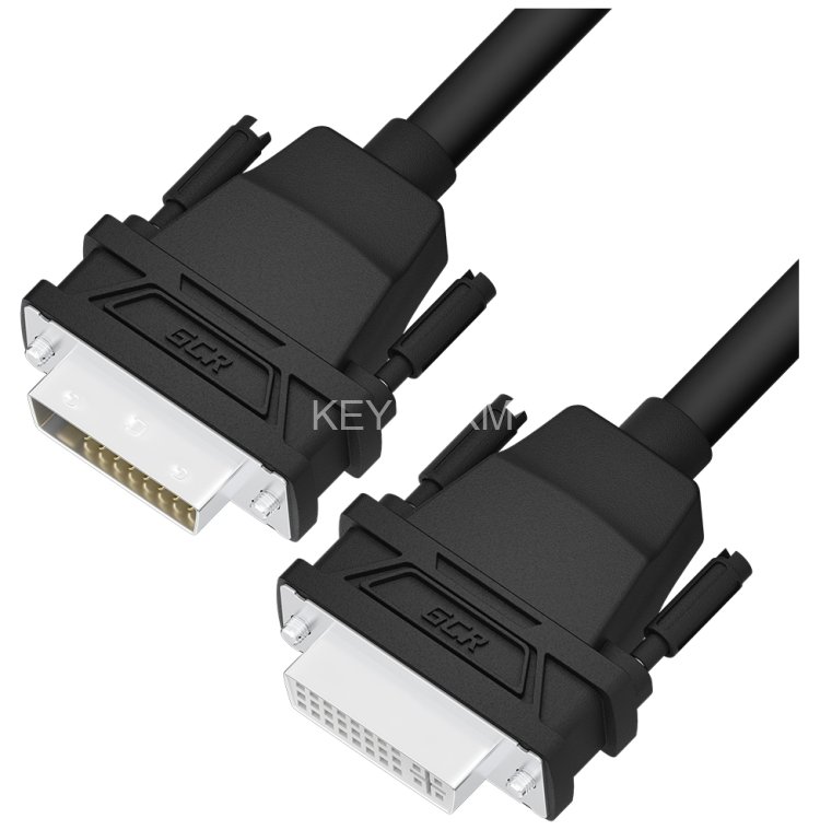 GCR Удлинитель 1.5m DVI-D, черный, DVI/DVI, 25M/25F, FullHD, 28 AWG, GCR-54714 Greenconnect GCR-54714, 1.5 м