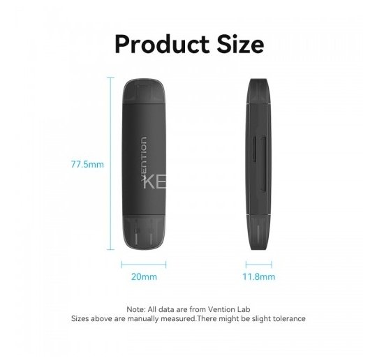 Картридер Vention USB 3.0 A+C (SD+TF) Черный Vention CLKB0