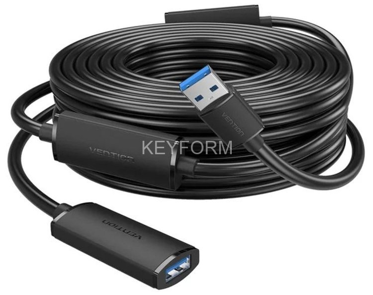 Активный кабель-удлинитель Vention USB 3.0 AM/AF с усилителем - 10м Черный Vention CBMBL