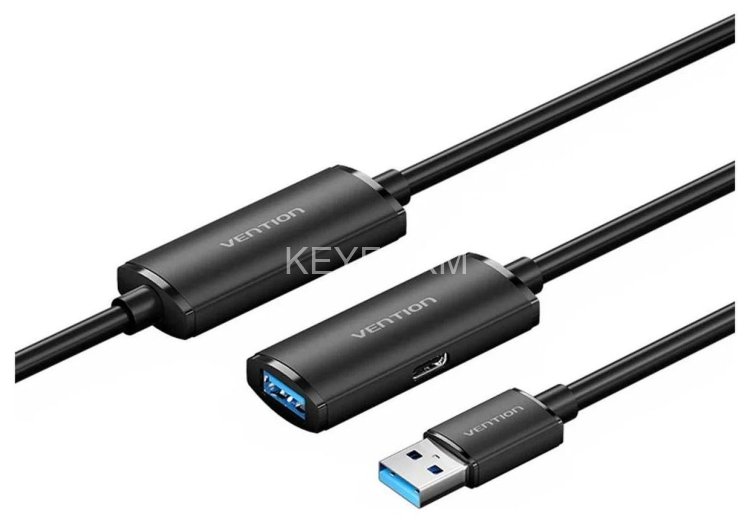 Активный кабель-удлинитель Vention USB 3.0 AM/AF с усилителем - 10м Черный Vention CBMBL