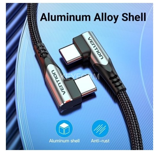 Кабель Vention USB 2.0 CM/CM угловой - 1м. Серый 5А PD100W Vention TANHF