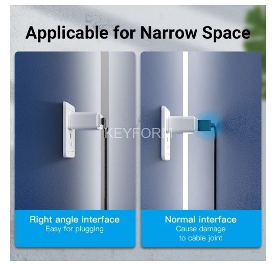 Кабель Vention USB 2.0 CM/CM угловой - 1м. Серый 5А PD100W Vention TANHF